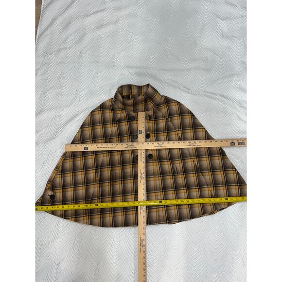 Tahari Arthur S. Levine Wool-Blend Plaid Cape Coat – Size 10. Sale!! - Picture 13 of 15